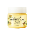 Masque facial nettoyant en profondeur de bentonite de calcium naturel de marque privée Éclaircissant la peau hydratante Masque facial d&#39;argile de poudre de curcuma